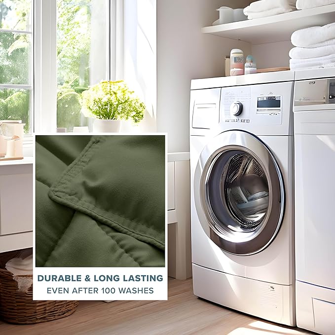 Bare Home Comforter Set - Ultra-Soft - Goose Down Alternative - Premium 1800 Series - All Season Warmth (Twin/Twin XL, Cypress Green)