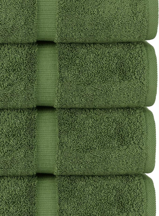 Chakir Turkish Linens | Hotel & Spa Quality 100% Cotton Luxury Turkish Towels | Soft & Absorbent (30x60 Inches Extra Large Bath Towels, Set of 4 - Moss)
