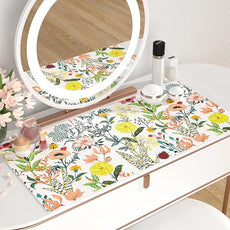 QIYI Floral Large Mouse Pad, Colorful Desk Mat for Desktop, Women Girls Desk Accessories Office Décor, PU Leather Waterproof Big Gaming Mousepad, Blooming Flowers Desk Pad Computer Mat, 31.5