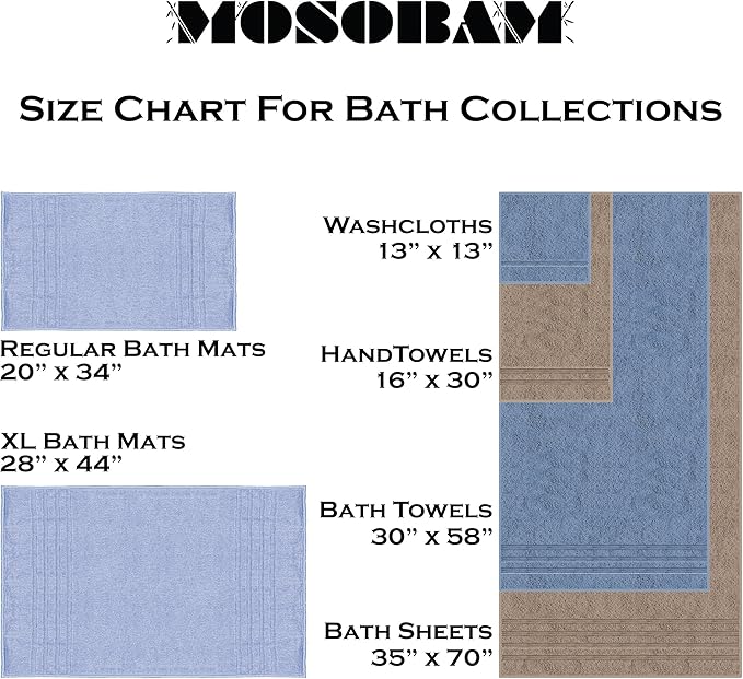 Mosobam Luxury Turkish 4pc Towel Set 30X58 16X30 Light Taupe 700 GSM Bamboo Viscose & Aegean Turkish Combed Cotton