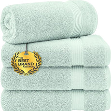 Cotton Paradise 4 Piece Turkish Bath Towels for Bathroom, 100% Cotton Extra Large Soft Plush Towels Bathroom Set, Mint Green