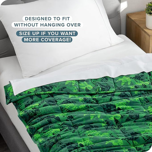 Bare Home Weighted Blanket Twin or Full Size 7lb (40" x 60") - Minky Fleece - Premium Heavy Blanket Nontoxic Glass Beads (Dinosaur, 40"x60")