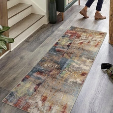 Lahome Modern Abstract Kitchen Runner Rugs Non Skid Washable, 2x6 Rug Runners for Hallways Bathroom Laundry Room, Non Slip Indoor Floor Carpet Runner for Bedroom Home Decor, Red/Multi