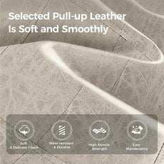 MAISON ARTS Beige Counter Height Bar Stools Set of 4 for Kitchen Counter Solid Wood Legs with Faux Leather Saddle Seat Farmhouse Barstools for 34