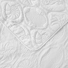 Pure Bedding Quilt Set Full/Queen Size White - Oversized Bedspread - Soft Microfiber Coverlet for All Season - Includes 1 Quilt and 2 Shams, Ocean Star Pattern