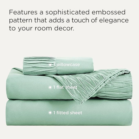Bedsure Twin XL Sheet Sets Dorm Bedding - 3 Pieces Soft Extra Long Twin Sheets, Hotel Luxury, Easy Care Microfiber for Women, Men, Mint Green
