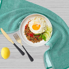 Homaxy Premium Kitchen Towels(18”x 28”, 6 Pack), Large Cotton Kitchen Hand Towels, Flat and Terry Dish Towels, 380 GSM Highly Absorbent Tea Towel Set with Hanging Loop, Green