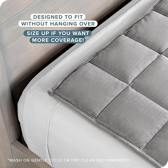 Bare Home Weighted Blanket Twin or Full Size 7lb (40" x 60") for Adults - Minky Fleece - Premium Heavy Blanket Nontoxic Glass Beads (Light Grey, 40"x60")
