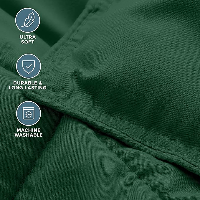 Bare Home Comforter Set - Full Size - Ultra-Soft - Goose Down Alternative - Premium 1800 Series - All Season Warmth (Full, Forest Green)