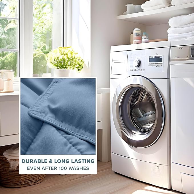 Bare Home Comforter Set - Oversized Queen Size - Ultra-Soft - Goose Down Alternative - Premium 1800 Series - All Season Warmth (Oversized Queen, Coronet Blue)