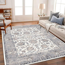 10x14 Washable Area Rug Medallion Distressed Design Boho Medallion Non-Shedding Easy Care Ideal for High Traffic Areas in Living Room Bedroom Kitchen Office Coffee Table Large Carpet