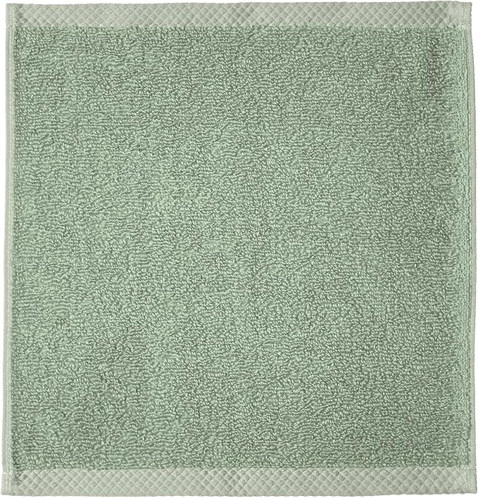 Amazon basics cotton washcloths, Lightweight quick-dry, 12" x 12", 12-pack, seafoam green