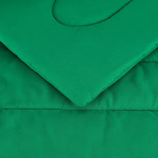 Amazon Basics 7 Piece Soft, All-Season Microfiber Kid's Bed-in-a-Bag Bedding Set, Full/Queen, Solid, Green