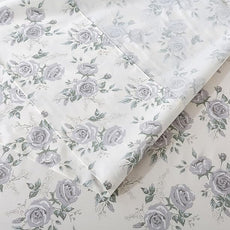 FADFAY Rose Sheets Set Rustic Peony Floral Bedding Botanical Leaves Sheets Vintage Farmhouse Bedding 100% Cotton Soft Breathable Collection with Deep Pocket Fitted Sheet 4Pcs, California King Size