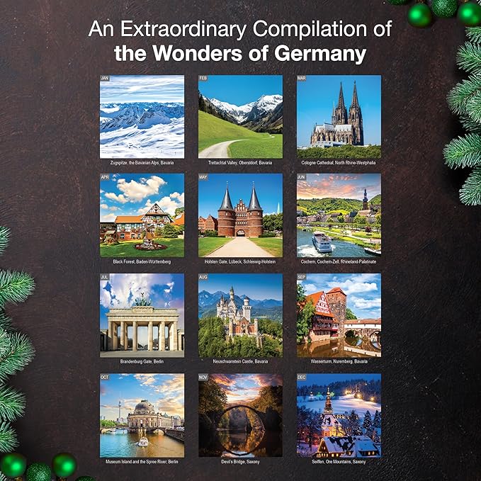 MICASA PRESS Germany 2026 Wall Calendar 12 Month | 12" x 24" Open | Thick & Sturdy Paper | Holiday Gift | Europe Travel Calendar 2026