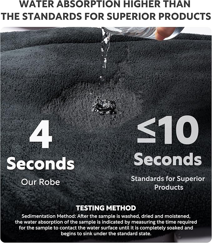 DAVID ARCHY Men's Hooded Robe Soft Coral Fleece Microfiber Bathrobe