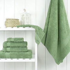 Cotton Paradise 6 Piece Towel Set 100% Cotton Soft Absorbent Turkish Towels for Bathroom 2 Bath Towels 2 Hand Towels 2 Washcloths Sage Green Towel Set