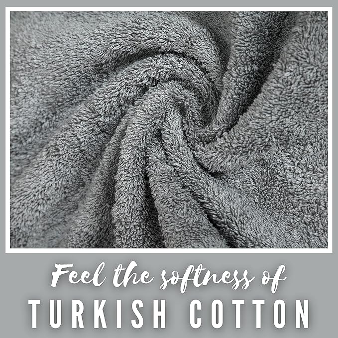 Personalized Bath Sheet Towels for Bathroom, Hotel, Spa, Pool, College Dorm, Super Soft, Highly Absorbent Turkish Cotton Monogrammed Oversized Towel 40" x 80" Extra Large Jumbo Bath Sheets, Grey