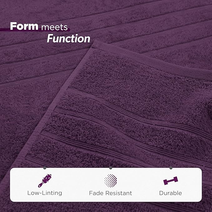 Martex 2-Pack Ultimate Performance Bath Sheet Set – 100% Cotton – 33” x 65” – Extra Large Bath Towels – Versatile – Low-Linting – Supersoft Bathroom Set – Super Absorbent – Easy Care – Dark Purple