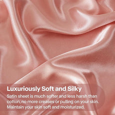 BEDELITE King Size Sheets Set, Luxury Soft Rose Pink Satin Sheets for Hair and Skin, Similar to Silk Bed Sheets Set 4 Pieces with 1 Deep Pocket Fitted Sheet, 1 Flat Sheet, and 2 Pillowcases