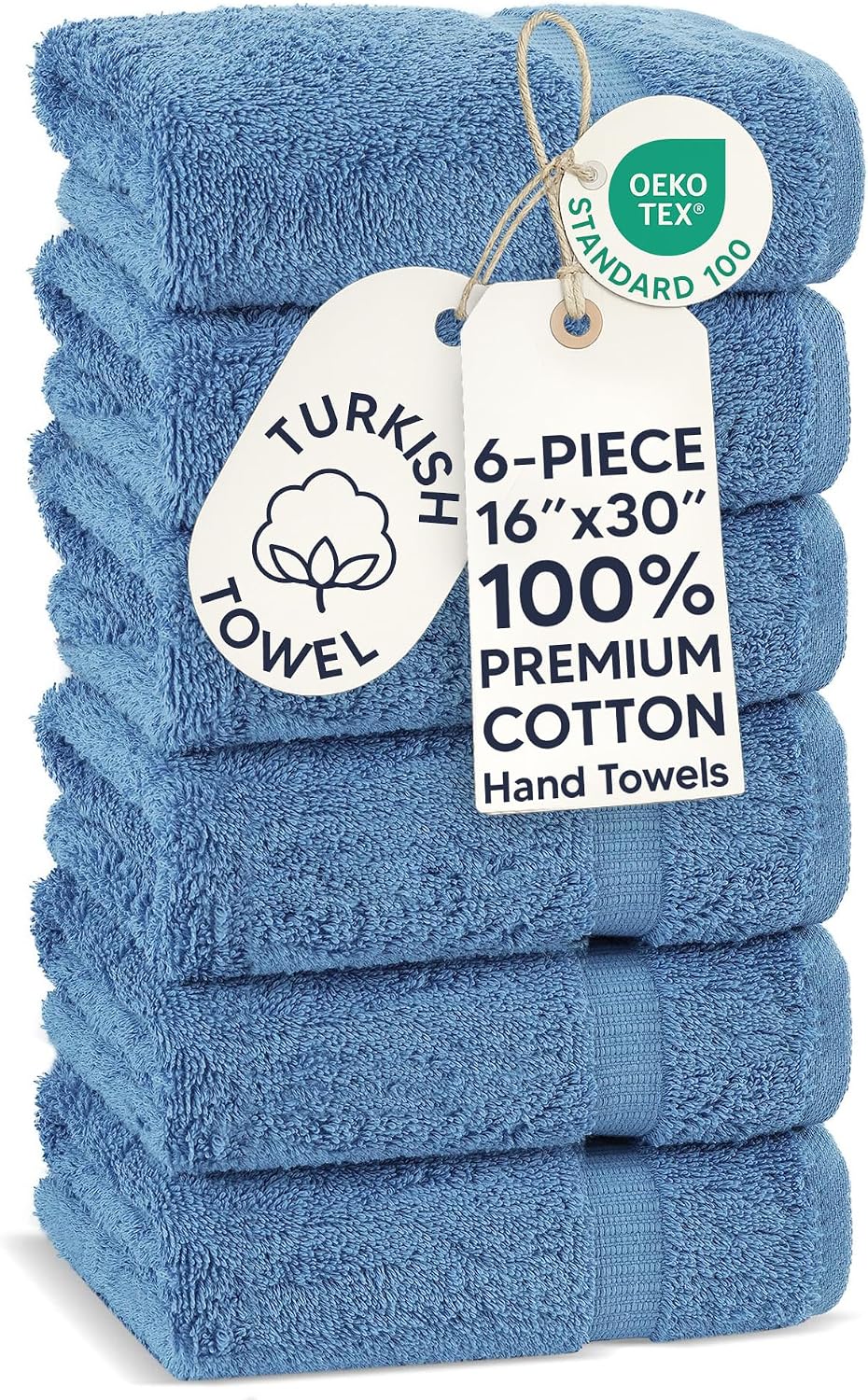 Chakir Turkish Linens 4 Piece Bath Towel Set, 100% Cotton Luxury Turkish Towels for Bathroom, Soft Absorbent Bath Towels, 27 x 54 Inches, Gray