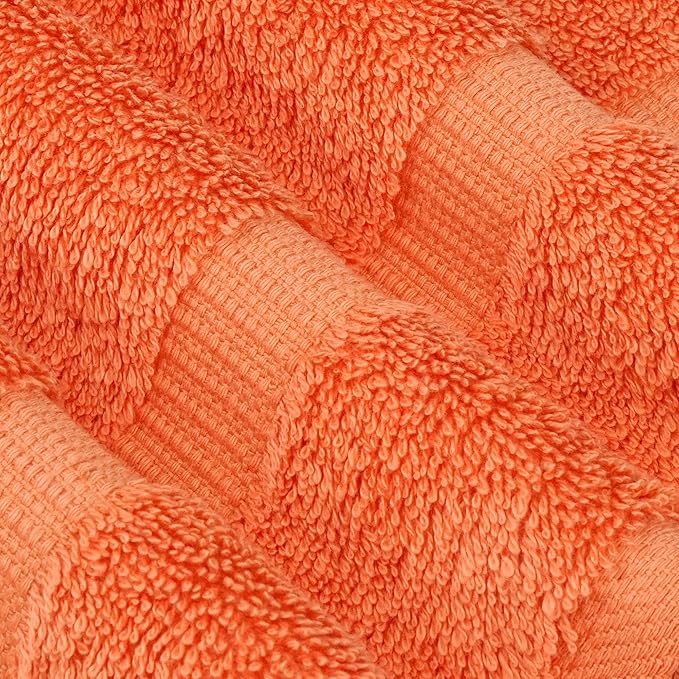 Chakir Turkish Linens 100% Cotton Premium Turkish Towels for Bathroom, 2 Large Bath Towels, 2 Hand Towels, 2 Washcloths (6-Piece Towel Set, Coral)