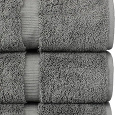 Chakir Turkish Linens 100% Cotton Premium Turkish Towels for Bathroom | 27'' x 54'' (4-Piece Bath Towels - Gray)