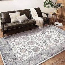 8x10 Washable Area Rug Medallion Distressed Design Boho Medallion Non-Shedding Easy Care Ideal for High Traffic Areas in Living Room Bedroom Kitchen Office Coffee Table Large Carpet
