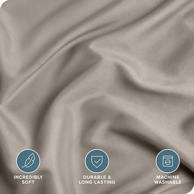 Bare Home Bedding Duvet Cover California King Size - Premium 1800 Super Soft Collection - Lightweight, Cooling - Soft Breathable Bedding Duvet Cover (Cal King, Khaki)