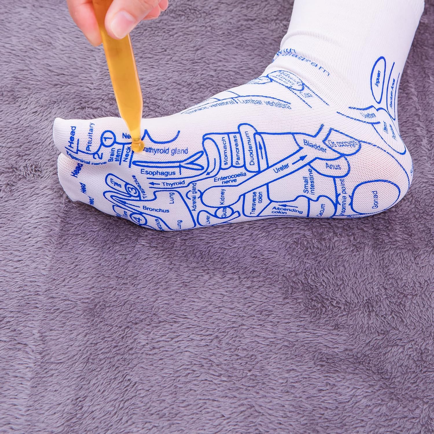 Broman Reflexology Socks with Trigger Point Massage Tool, Foot Pain Relief Remedy for Foot Massage,Women's Size Dormly