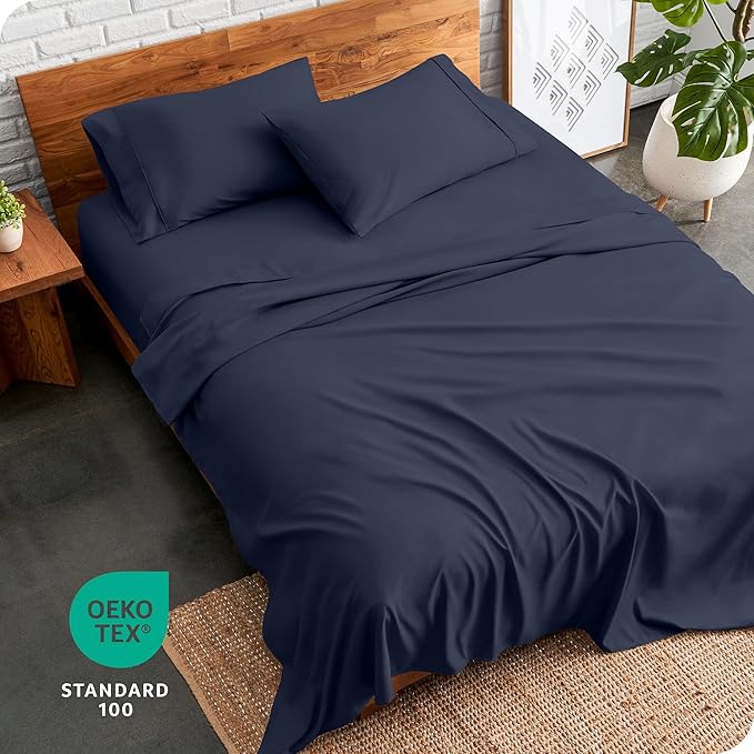 Bare Home Full Sheet Set - Luxury 1800 Ultra-Soft Microfiber Full Bed Sheets - Double Brushed - Deep Pockets - Easy Fit - 4 Piece Set - Bedding Sheets & Pillowcases (Full, Midnight Blue) BareHome