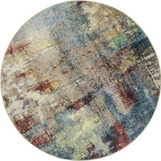 Lahome Modern Abstract Round Rug 6ft - Large Red 6x6 Circle Rugs for Living Room Bedroom Dining Room,Soft Non Slip Mat Indoor Floor Carpet for Coffee Table Hardwood Playroom