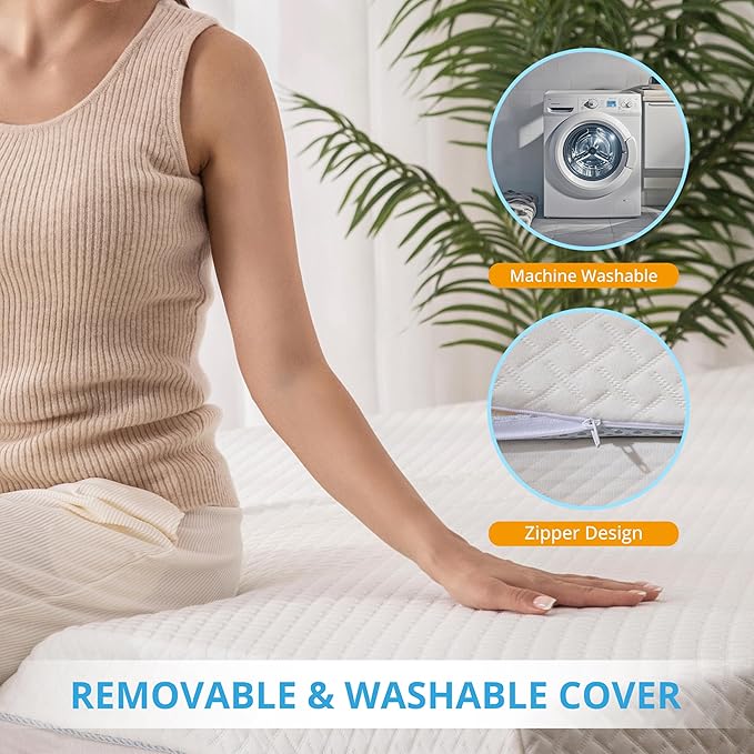 EGO Gel Memory Foam Mattress Topper, 2 Inch Twin XL with Removable Breathable Soft Cover, Cooling Bed Topper for Comfort Body Support & Pressure Relief, CertiPUR-US Certified
