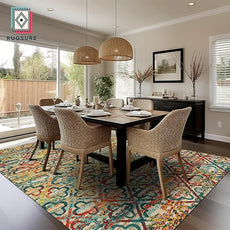 RUGSURE Washable Area Rugs, 3' x 5 ' - 1/6 Thick - Stain & Water Resistant Non-Slip - Perfect Resistant Rug for Living Room, Bedroom, Nursery, Pet & Child Friendly, Vibrant Colors Rugs, Multicolor