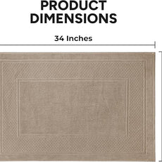 Avalon Towels Beige Bath Mat - 100% Cotton Set of 2 Absorbent Bathmat - Bathroom Mats Quick Dry Bath Mats for Bathrooms (22x34 Inches)