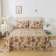 FADFAY Sheets Set Twin XL Tan Peony Floral Bedding Shabby Brown Flower Bed Sheet Set Vintage Farmhouse Bedding 100% Percale Cotton Breathable Set with Deep Pocket Fitted Sheet 4Pcs, Twin XL Size