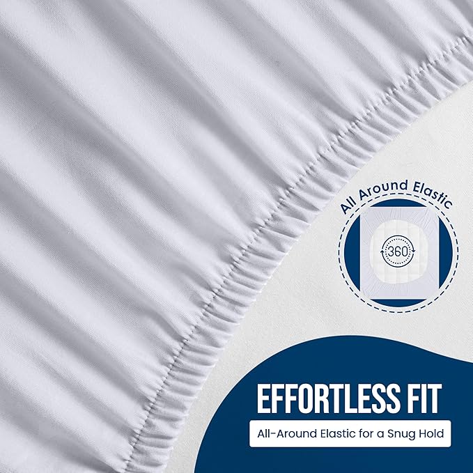 Utopia Bedding Waterproof Mattress Protector Twin Size 2 Pack, Premium 200 GSM Terry Mattress Cover, Soft & Breathable Bed Cover, Fitted Sheet Style with Stretchable Deep Pockets 15" (White)