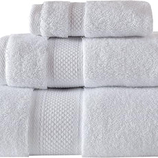BAGNO MILANO Turkish Towels, Ultra Soft, Plush Luxury Turkih Cotton Bath Towels, Quick Dry Towel Set Made in Turkey (White, 6 Pcs Towel Set)