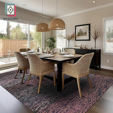 RUGSURE Washable Area Rug - 1/6 Thick - Stain & Water Resistant Non-Slip - Resistant Rug for Living Room, Bedroom, Nursery, Pet & Child Friendly, Vintage Charm Area Rugs (Burgundy, 8' x 10')