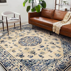 Area Rug 5'x7' Washable Rug Traditional Floor Cover Thin Retro Kitchen Indoor Distressed Non Slip Carpet for Living Room Bedroom Dining Room