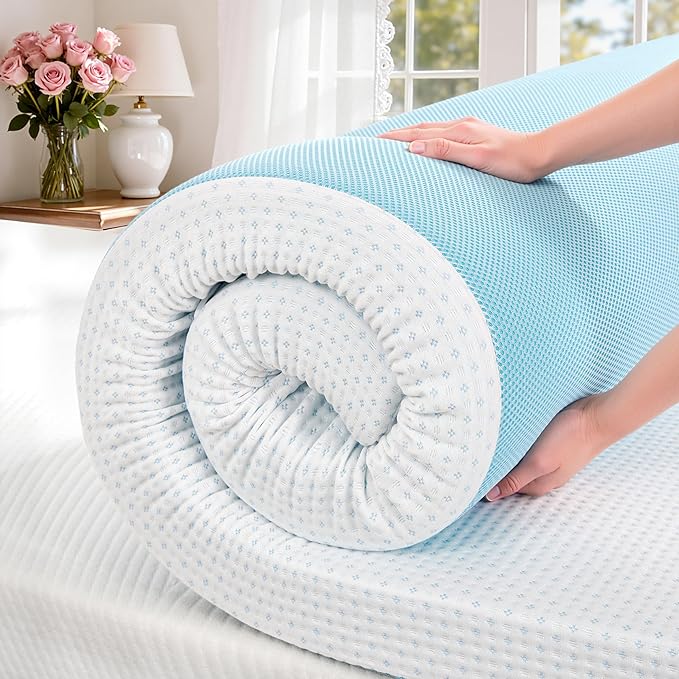 SyMax Queen Mattress Topper, High Density Memory Foam Bed Topper with Breathable Removable Cover, CertiPUR-US Certified, 4 Inch