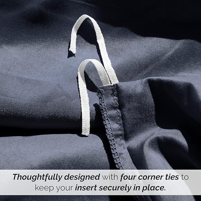 Southshore Fine Living, Inc. Premium Collection Oversized Twin Duvet Cover Bedding Set, Soft Steel Blue Duvet Cover Bedspread 2-Piece with Matching Sham (69 in Wide X 98 in Long), Navy Blue