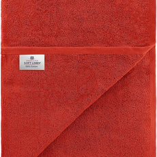 American Soft Linen Oversized Bath Sheet 40x80 Extra Large for Bathroom, 600 GSM 100% Cotton Turkish Jumbo Bathsheet Towels for Adults, Red Bath Sheet