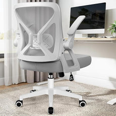 FelixKing Office Chair - Ergonomic Desk Chair Breathable Mesh Task Chair with Wheels and Lumbar Support Home Desk Office Chair with Flip up Armrest Rolling Swivel Computer Chair for Home Office Gray