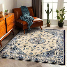 Area Rug 5'x7' Washable Rug Traditional Floor Cover Thin Retro Kitchen Indoor Distressed Non Slip Carpet for Living Room Bedroom Dining Room