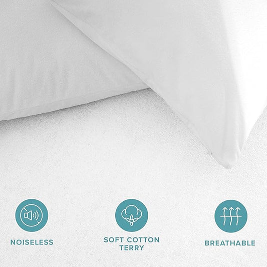 Bare Home Premium Pillow Protectors - King Size (2 Pack) - Premium 100% Waterproof & Breathable - Cooling - Vinyl Free Hypoallergenic - 10 Year Warranty (King Size, Pack of 2)