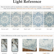 Blue Runner Rug 2x6 Washable Vintage Carpet for Hallway Kitchen Soft Retro Low Pile Thin Indoor Runner Non Slip Oriental Medallion Long Throw Rug for Bathroom Bedroom Laundry Dining Room