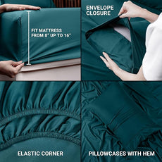 Utopia Bedding Twin Bed Sheets Set - 3 Piece Bedding - Brushed Microfiber - Shrinkage and Fade Resistant - Easy Care (Teal Green)