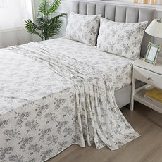 FADFAY Rose Sheets Set Twin XL Rustic Floral College Bedding Botanical Leaves Dorm Sheets Vintage Farmhouse Bedding 100% Cotton Breathable Collection with Deep Pocket Fitted Sheet 4Pcs, Twin XL Size