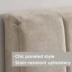 Nestl Upholstered King Headboard - Easy Assemble Channel Stitched Headboard King Size Bed - Wall Mounted Headboards with 3D Soundproof Wall Panels Peel & Stick Floating Headboards, Beige